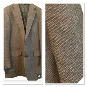 Austin Reed London Brown Men Sz 42 Wool Sport Coat Blazer Elbow Patches